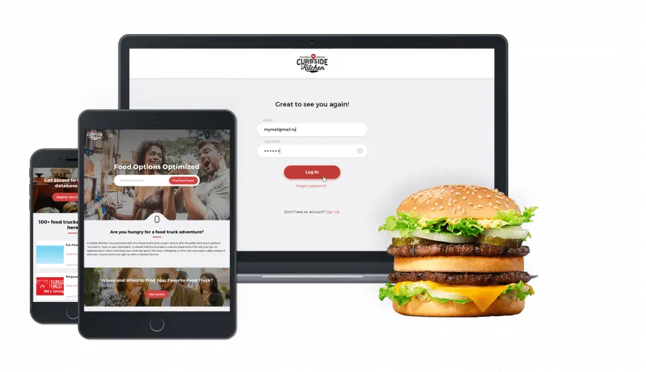 Curbside Kitchen on-demand food truck platform results