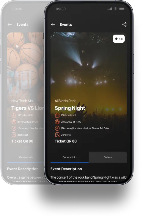 SportHub app screens