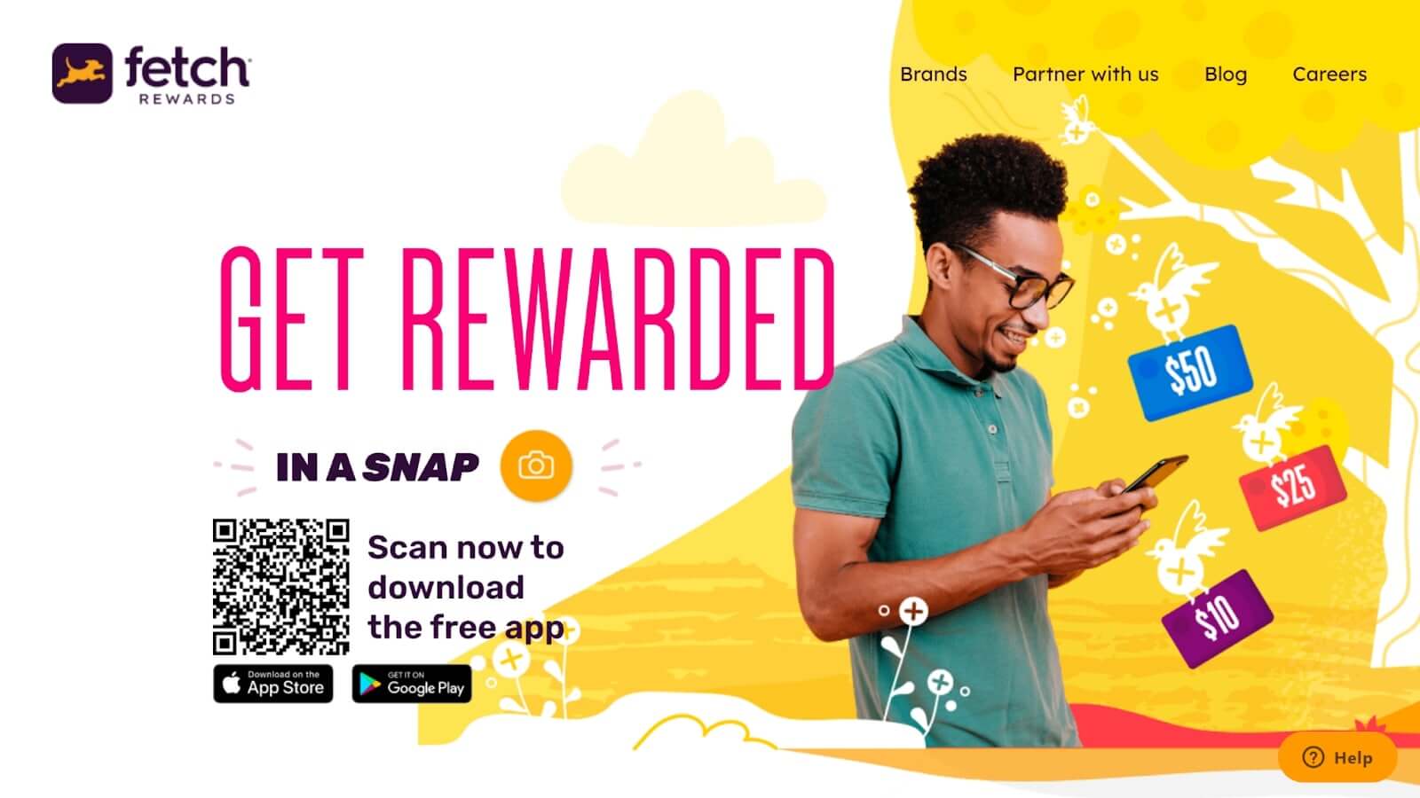 Fetch Rewards app homepage