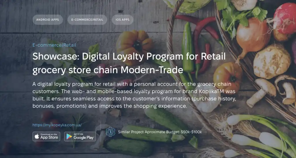 Digital Loyalty Program for Retail grocery store chain Kopiika