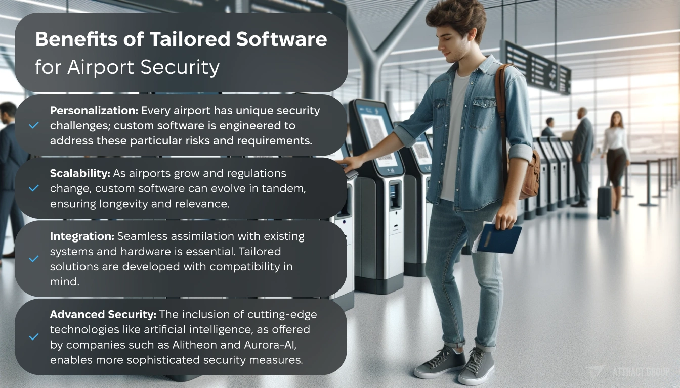 Benefits of Tailored Software for Airport Security. A modern airport self-service gate system.