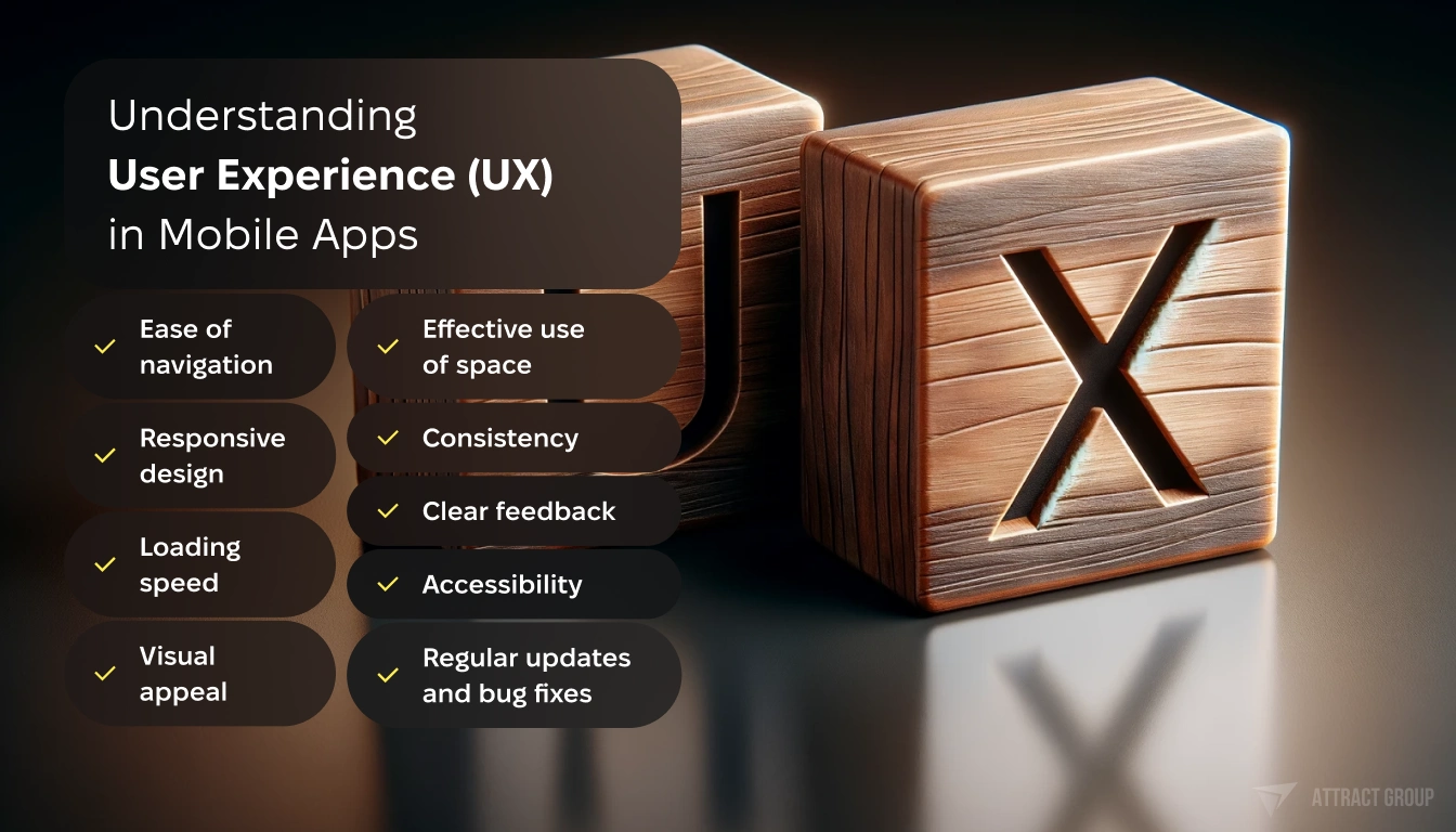 Understanding User Experience in Mobile Apps
Letters "U" and "I" printed on one block and an "X" on the other, forming the acronym "UI/UX". The blocks have realistic wood textures and are placed on a matte reflective surface.