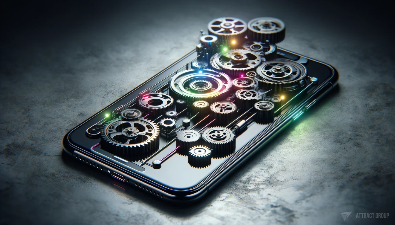 Smartphone with gears 