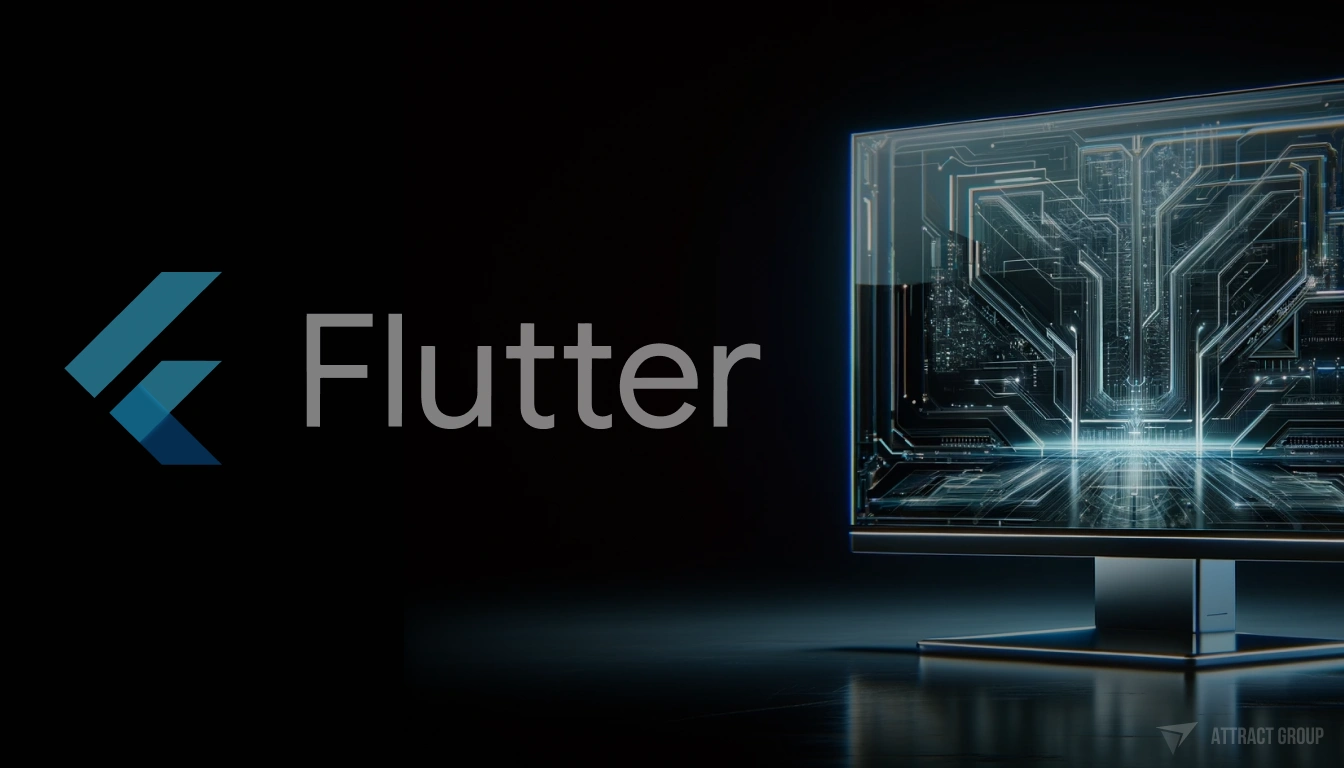 Flutter logo with monitor