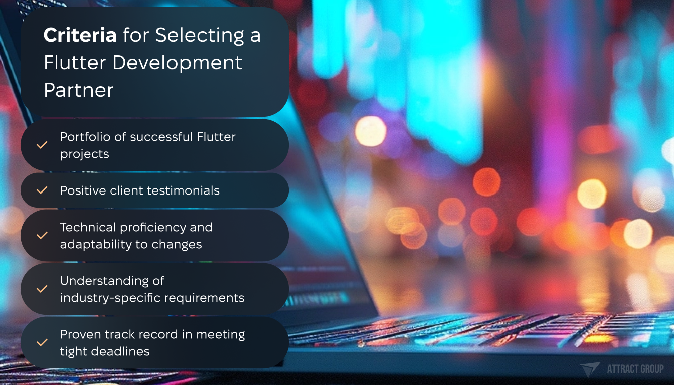 Criteria for Selecting a Flutter Development Partner checklist