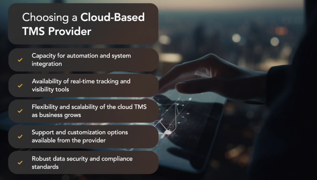 Choosing a Cloud-Based TMS Provider